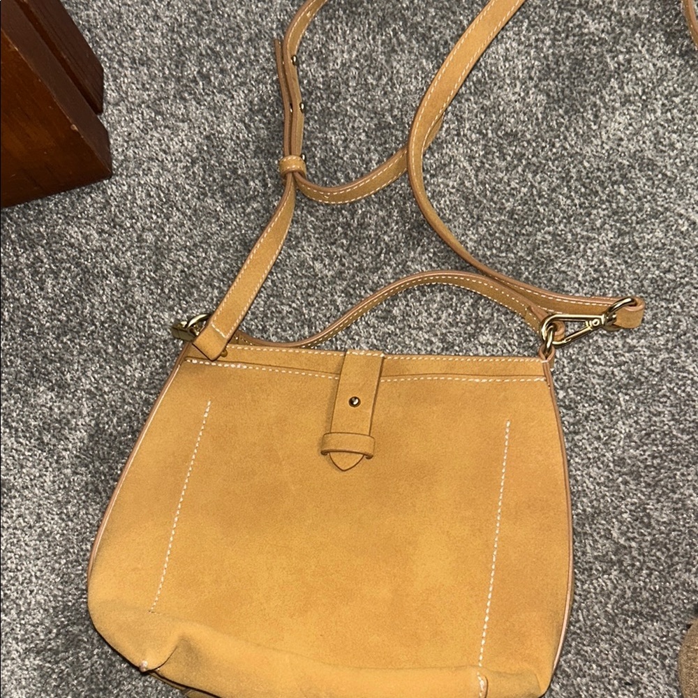Tan Suede Shoulder Bag